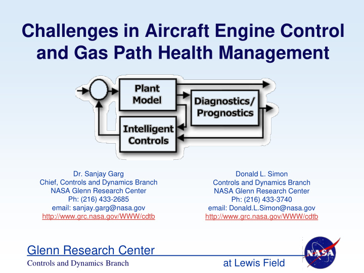 challenges in aircraft engine control and gas path health