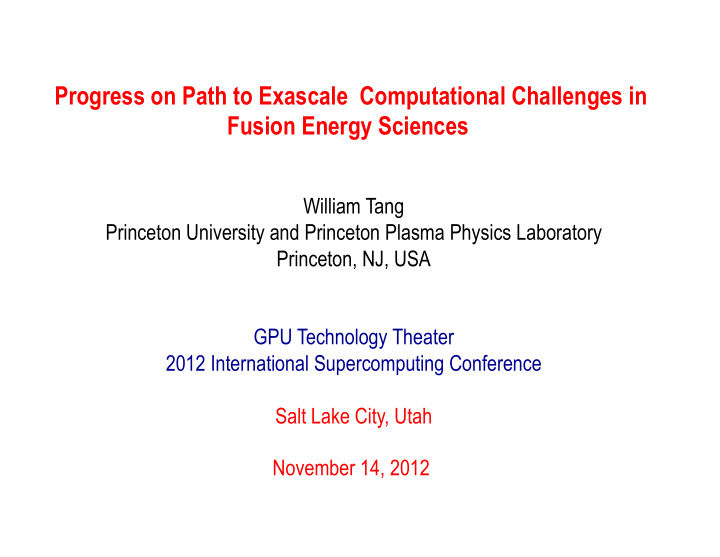 progress on path to exascale computational challenges in