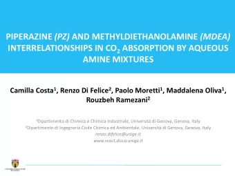 PIPERAZINE (PZ) AND METHYLDIETHANOLAMINE (MDEA) INTERRELATIONSHIPS IN CO 2 ABSORPTION BY AQUEOUS