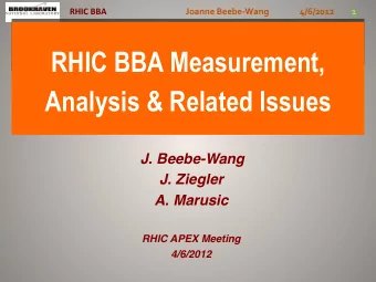 Analysis &amp; Related Issues     J. Beebe-Wang    J. Ziegler  A. Marusic
