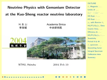 Neutrino Physics with Gemanium Detector    Limits of . . .  e e     e e  . . .