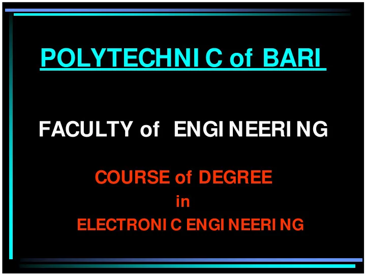 polytechni c of bari