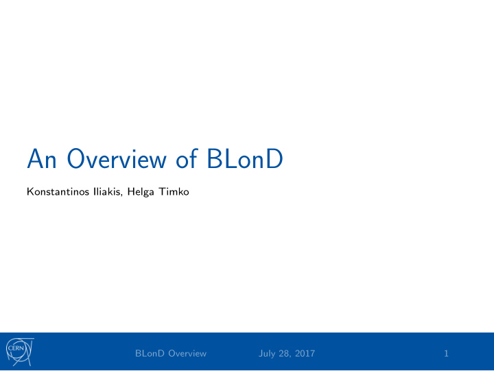 an overview of blond