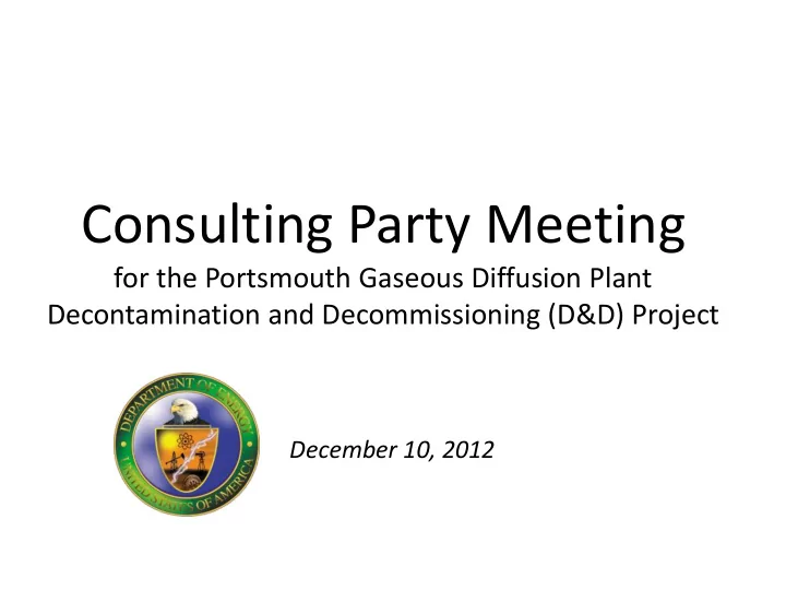 consulting party meeting