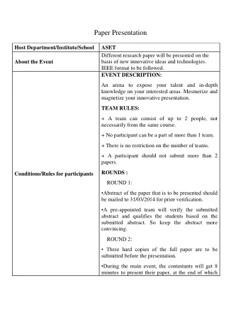 there will be a query session. The presentation should be in the &quot;.ppt&quot; formats.