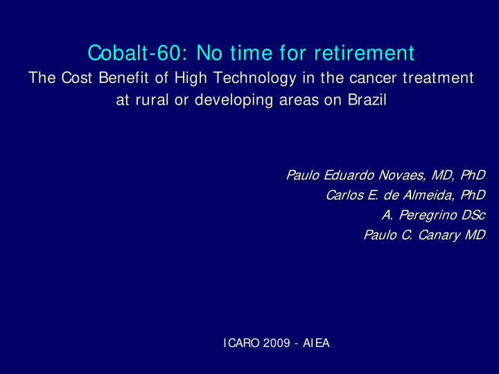 cobalt 60 no time for retirement 60 no time for