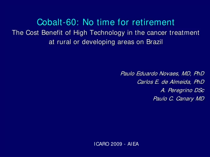 cobalt 60 no time for retirement 60 no time for