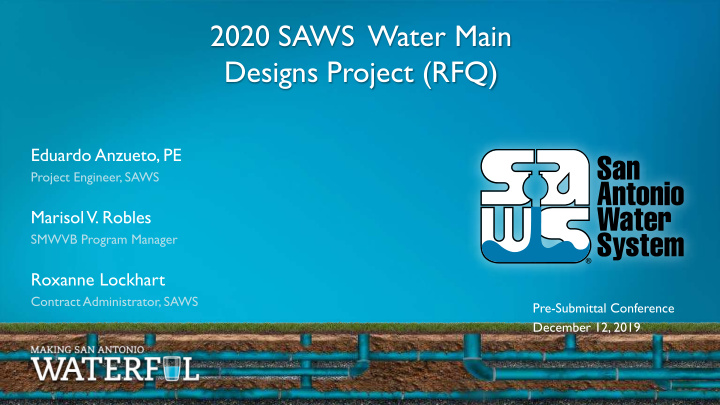 2020 saws water main designs project rfq