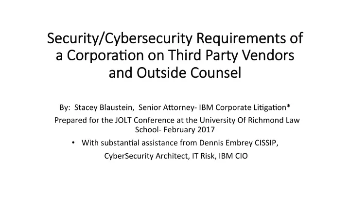security cybersecurity requireme ments of a c a corpo