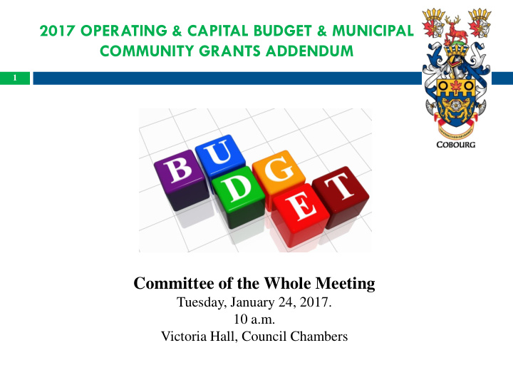 2017 operating capital budget municipal