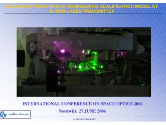 UV CHARACTERIZATION OF ENGINEERING QUALIFICATION MODEL OF  ALADIN LASER TRANSMITTER  INTERNATIONAL