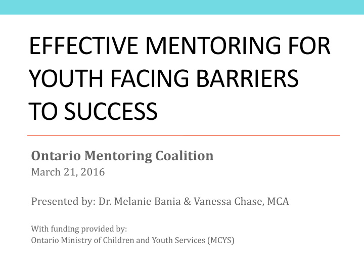 youth facing barriers