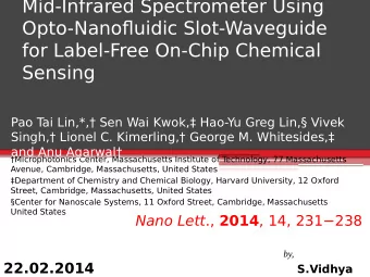Mid-Infrared Spectrometer Using  Opto-Nanofmuidic Slot-Waveguide  for Label-Free On-Chip Chemical