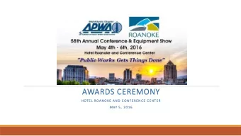AWA  WARDS CEREMONY  HOTEL ROANOKE AND CONFERENCE CENTER  MAY 5, 2016  2016 Scholarship Recipient