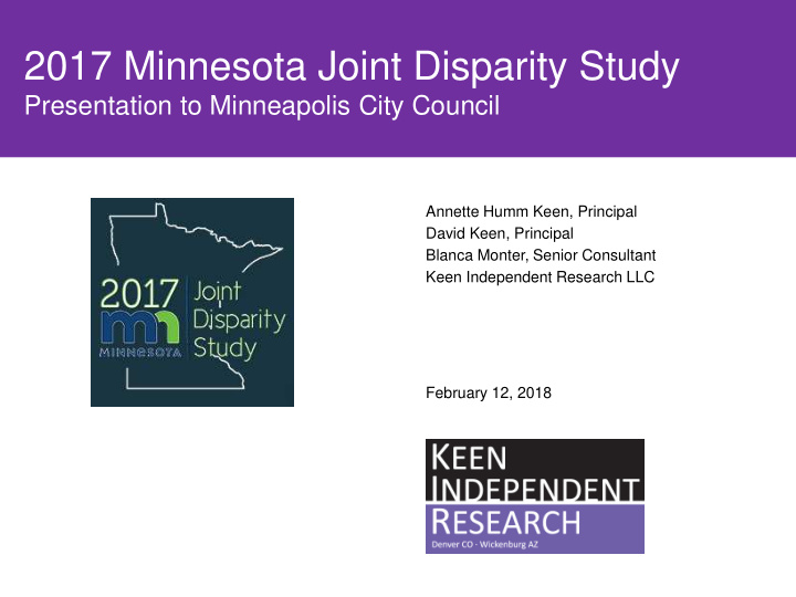 2017 minnesota joint disparity study