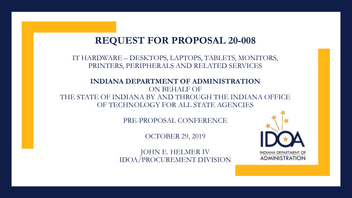 request for proposal 20 008