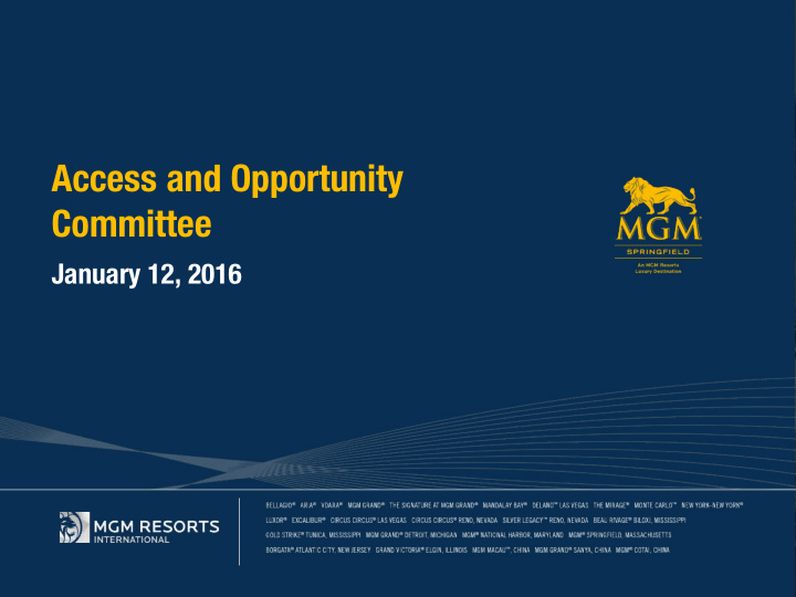 access and opportunity committee