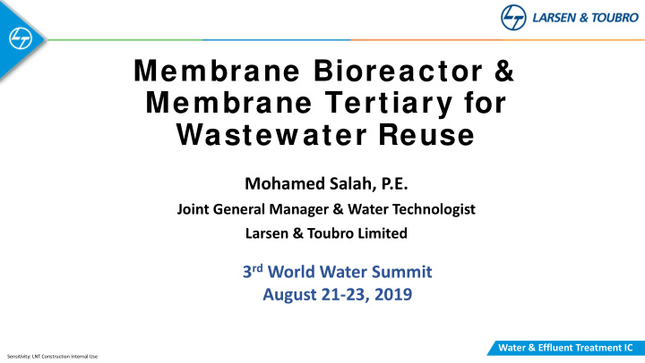 membrane bioreactor membrane tertiary for wastew ater