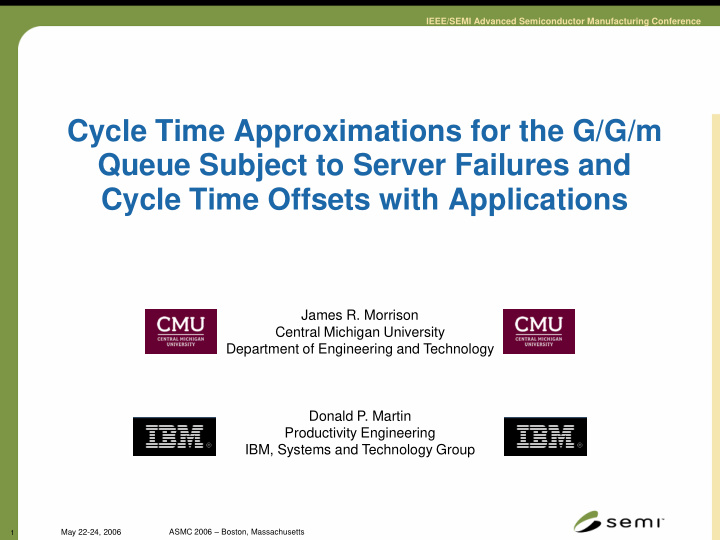 cycle time approximations for the g g m