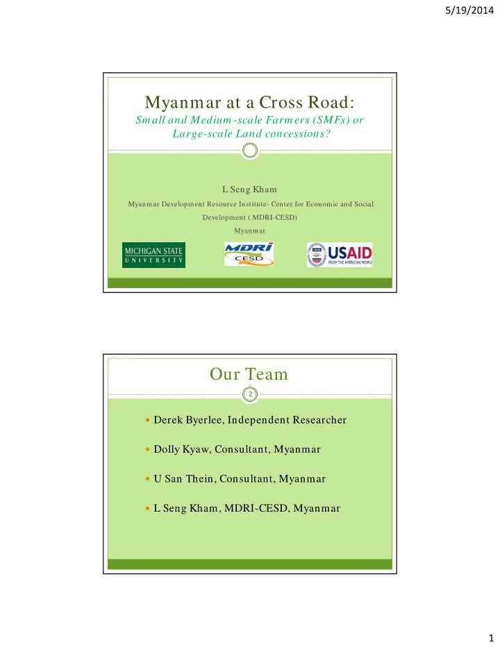 myanmar at a cross road