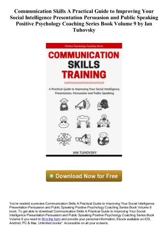 Communication Skills A Practical Guide to Improving Your  Social Intelligence Presentation