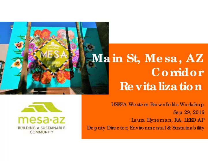main st me sa az cor r idor r e vitalization
