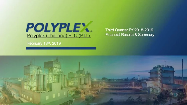 polyplex thailand plc ptl
