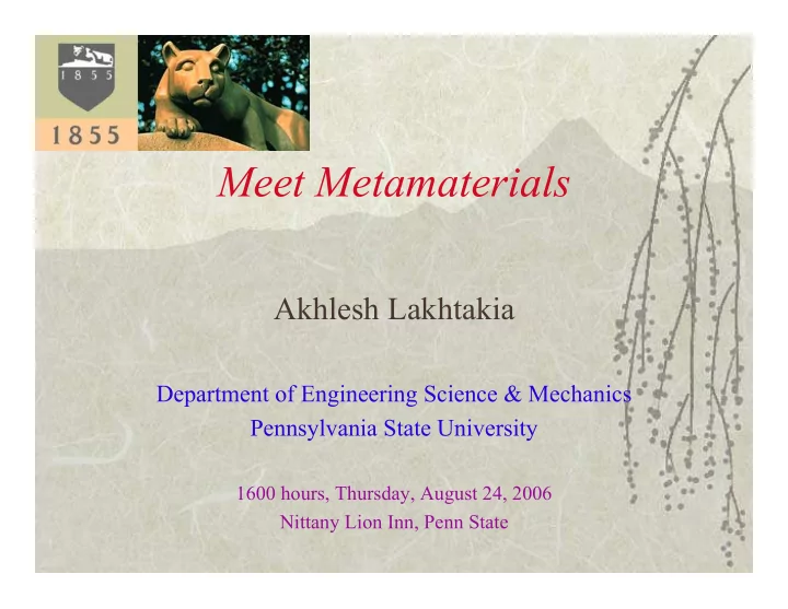 meet metamaterials