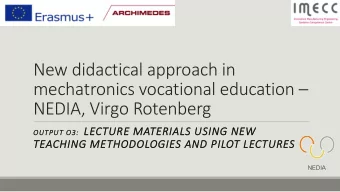 mechatronics vocational education   NEDIA, Virgo Rotenberg OUTPUT O3: LECTURE MATERIALS USING