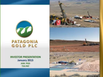 INVESTOR PRESENTATION  January 2013  AIM: PGD  TSX:PAT  Forward Looking Statements  The information