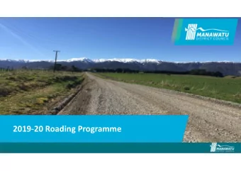 2019-20 Roading Programme  2019-20 Roading Programme  Maintenance.  Budget $5.3 m  Sealed