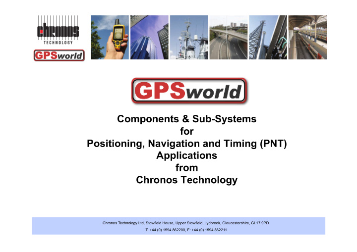 components sub systems for positioning navigation and