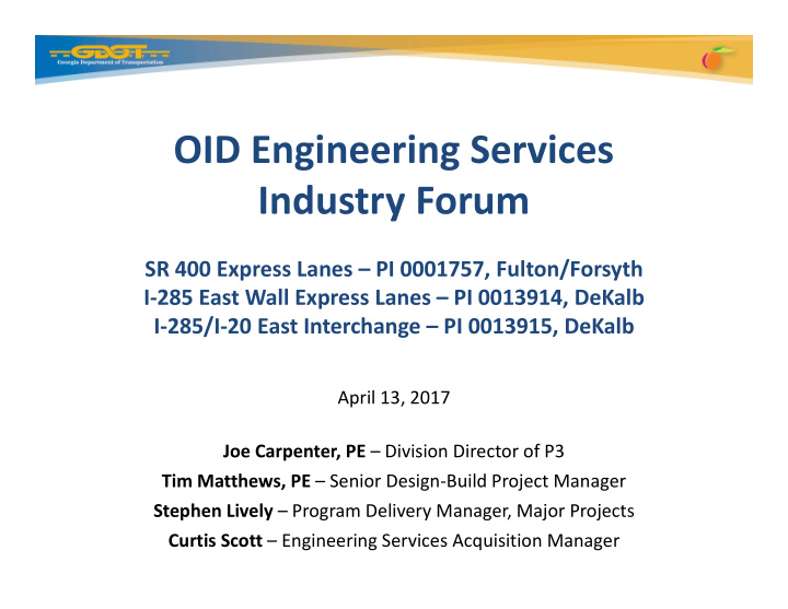 oid engineering services industry forum