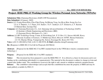 Project: IEEE P802.15 Working Group for Wireless Personal Area Networks (  etworks (WPANs  WPANs)