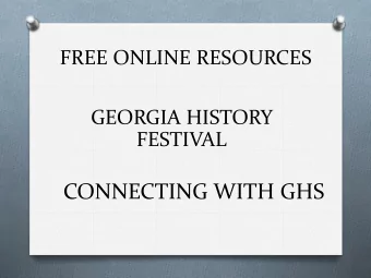 CONNECTING WITH GHS O September 1, 2015:  Professional Development  Workshop O September 17, 2015: