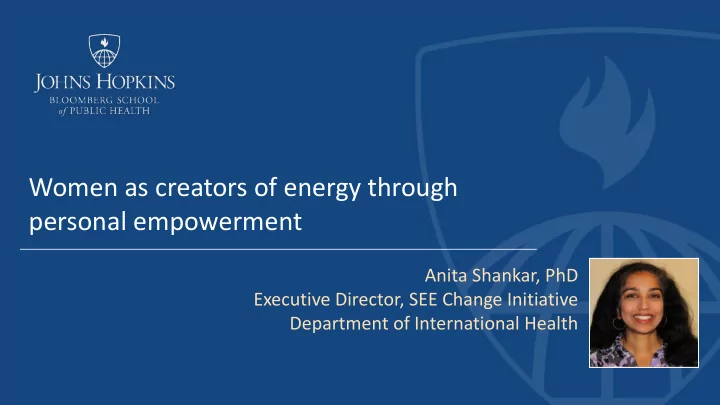 women as creators of energy through personal empowerment