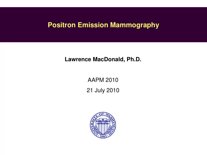 positron emission mammography