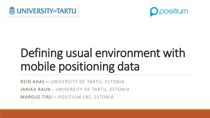 mobile positioning data