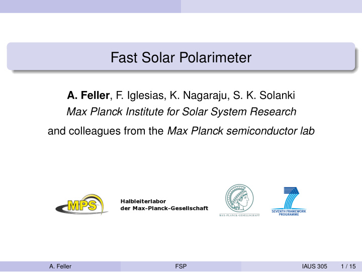 fast solar polarimeter