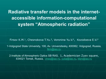 Radiative transfer models in the internet-  accessible information-computational  system