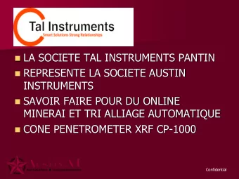 REPRESENTE LA SOCIETE AUSTIN  INSTRUMENTS  SAVOIR FAIRE POUR DU ONLINE  MINERAI ET TRI