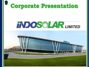 CONFIDENTIAL  Project Highlights o Project being set up with a capital investment of over $500