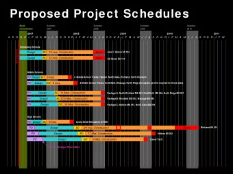 Proposed Project Schedules  Bond  Summer  Summer  Summer  Summer  Commitment  2007  2008  2009