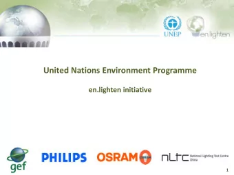 United Nations Environment Programme  en.lighten initiative  1  WEBINAR AGENDA  Part I.