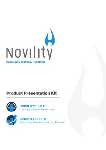 Product Presentation Kit  NOVILITY L.I.V.E.  Learning in Virtual Environment  NOVILITY H.E.L.P.