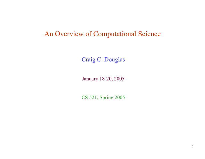an overview of computational science