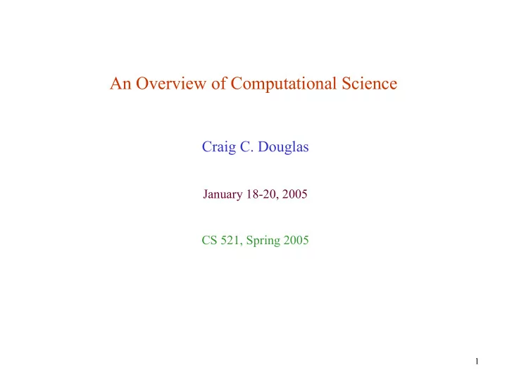 an overview of computational science
