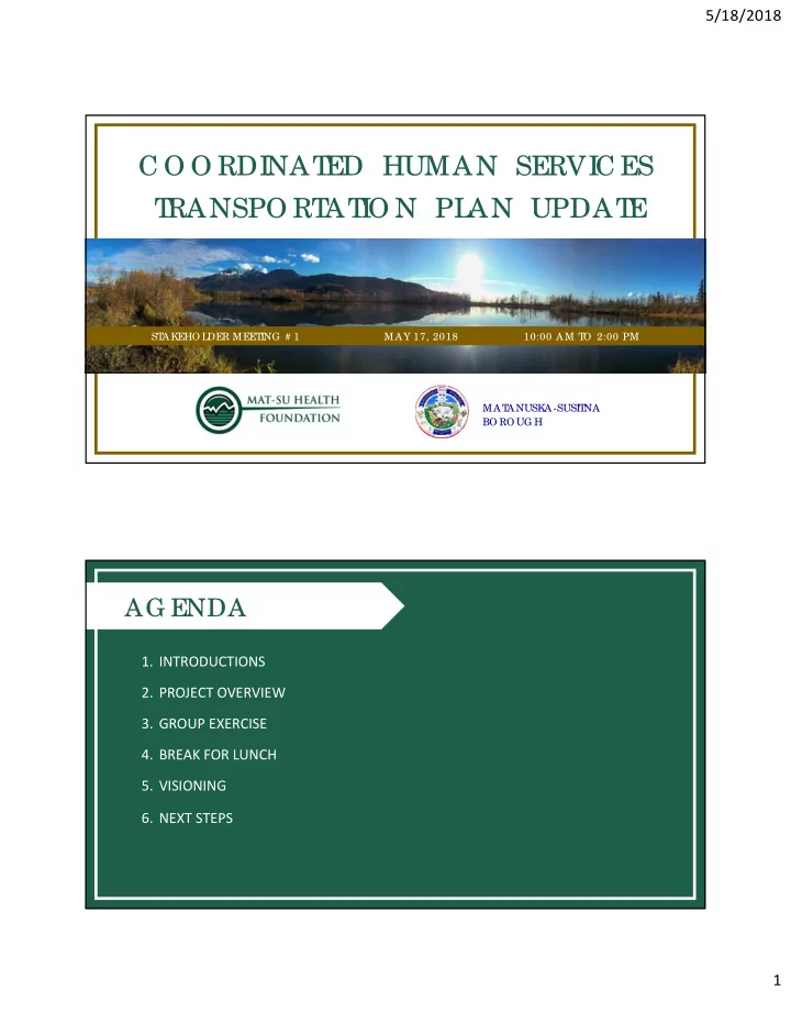 c o o rdinat ed human servic es t ranspo rt at io n plan