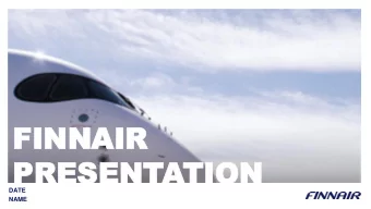 FINN  FINNAIR  AIR  PRESENT  PRESENTATION  TION  DATE  NAME  FINNAIR  FINNAIR 2020 RECOVERY PLAN