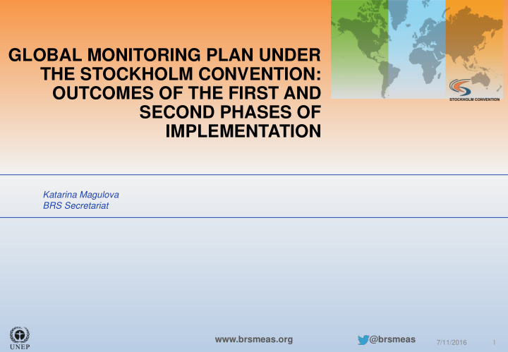 global monitoring plan under the stockholm convention
